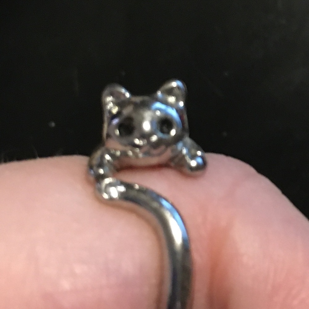Cute Cat Wrap-Around Ring - Size 8